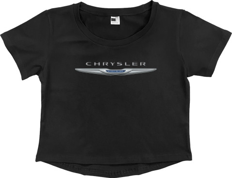 Women's Cropped Premium T-Shirt - chrysler лого - Mfest