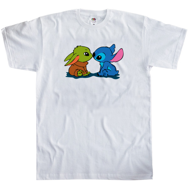 Men's T-Shirt Fruit of the loom - Baby Yoda and Stitch - Mfest