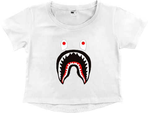 Women's Cropped Premium T-Shirt - BAPE SHARK - Mfest