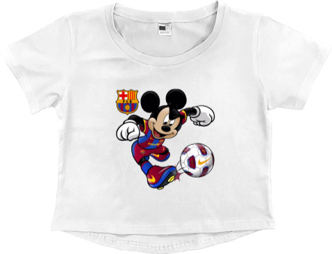 Women's Cropped Premium T-Shirt - mickey barcelona - Mfest