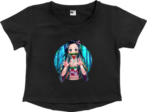 Women's Cropped Premium T-Shirt - Nezuko 2 - Mfest