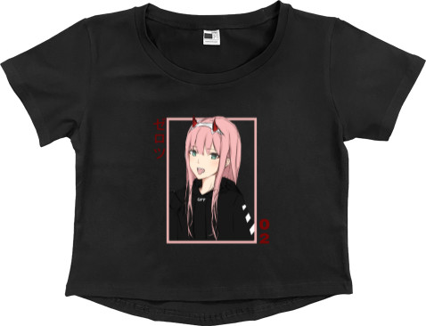 Women's Cropped Premium T-Shirt - Zero Two 2 - Mfest