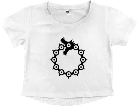 Women's Cropped Premium T-Shirt - Dragon's Sin of Wrath - Mfest