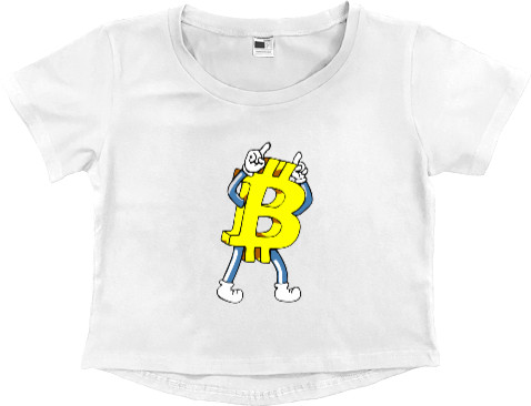 Women's Cropped Premium T-Shirt - Bitcoin 2 - Mfest