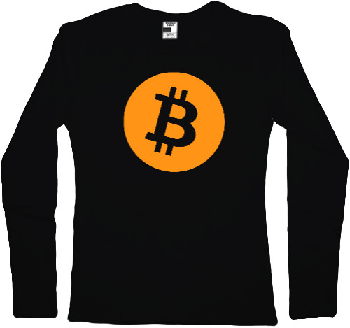 Футболка з Довгим Рукавом Жіноча - Bitcoin Logo - Mfest