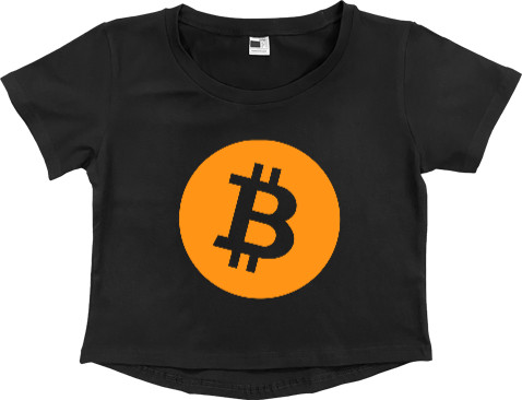 Women's Cropped Premium T-Shirt - Bitcoin Logo - Mfest