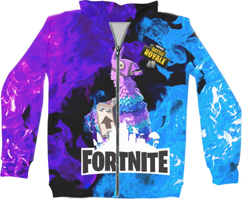 Unisex Zip-through Hoodie 3D - Fortnite Lama - Mfest