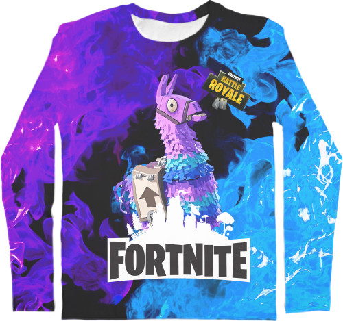 Kids' Longsleeve Shirt 3D - Fortnite Lama - Mfest