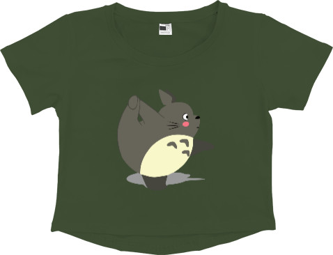 Women's Cropped Premium T-Shirt - Yoga totoro - Mfest