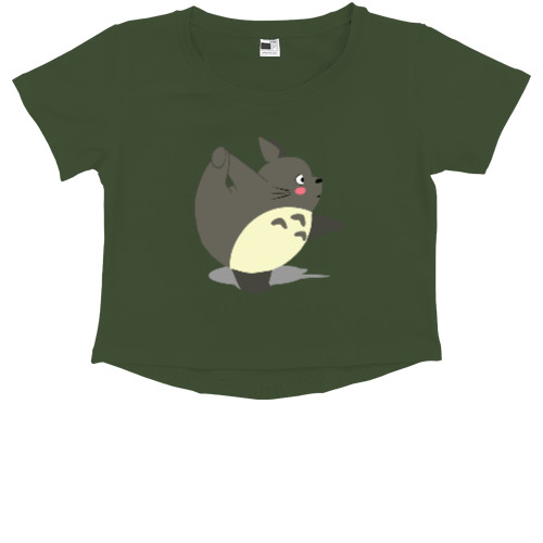 Kids' Premium Cropped T-Shirt - Yoga totoro - Mfest