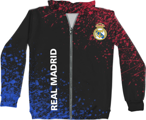 Unisex Zip-through Hoodie 3D - Real Madrid - Mfest