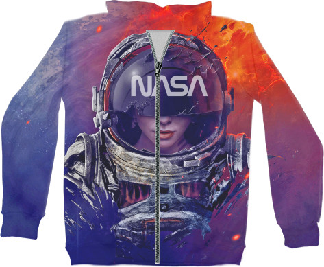 Unisex Zip-through Hoodie 3D - NASA - Mfest