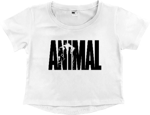 Women's Cropped Premium T-Shirt - Animal Powerlifting - Mfest