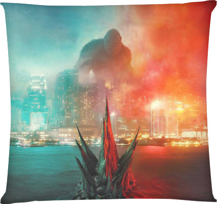 Square Throw Pillow - godzilla vs kong 2 - Mfest