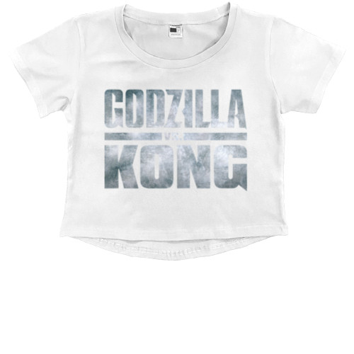 Kids' Premium Cropped T-Shirt - godzilla vs kong logo 2 - Mfest