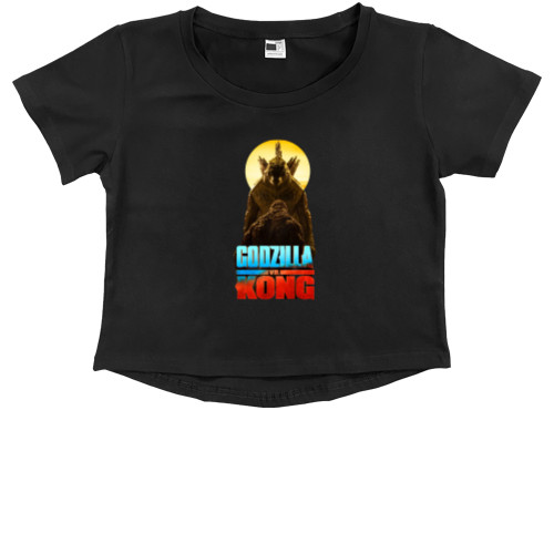 Kids' Premium Cropped T-Shirt - godzilla vs kong - Mfest