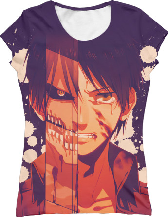 Women's T-Shirt 3D - Attack on Titan heroes - Mfest