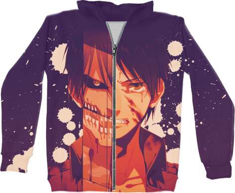 Unisex Zip-through Hoodie 3D - Attack on Titan heroes - Mfest