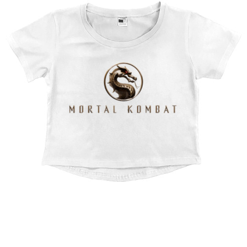 Kids' Premium Cropped T-Shirt - мортал комбат лого - Mfest