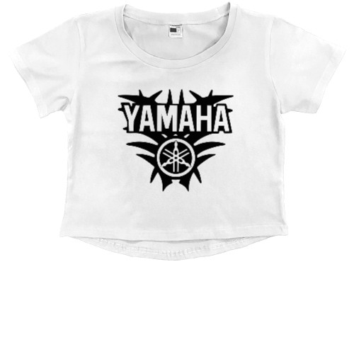 Kids' Premium Cropped T-Shirt - yamaha logo 2 - Mfest