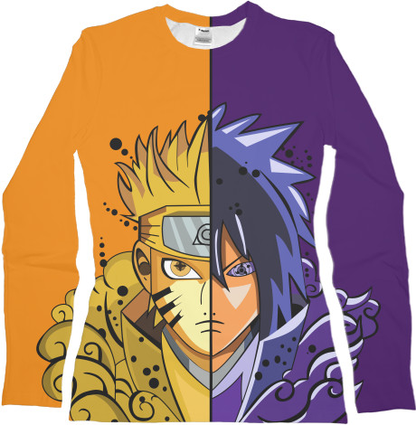 Women's Longsleeve Shirt 3D - Naruto and Sasuke 3 - Mfest