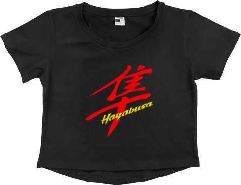 Women's Cropped Premium T-Shirt - Suzuki Hayabusa logo - Mfest