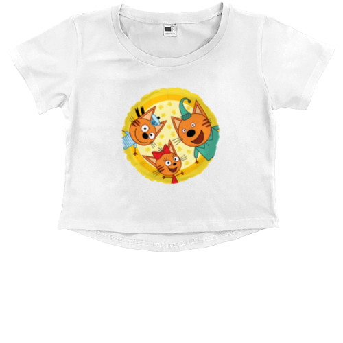 Kids' Premium Cropped T-Shirt - три кота - Mfest