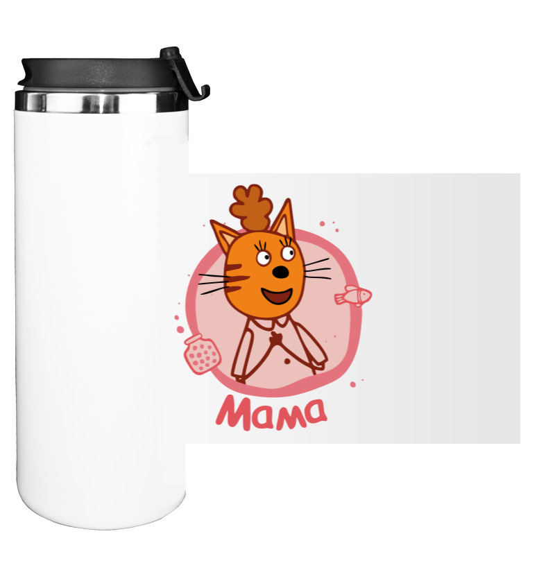 Water Bottle on Tumbler - мама (три кота) - Mfest