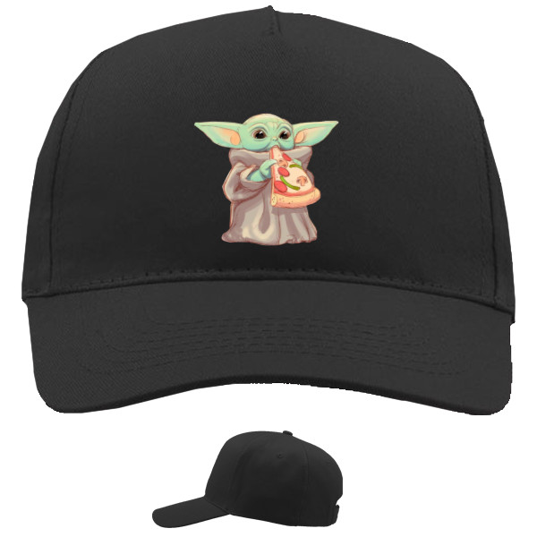 Baby Yoda eats pizza