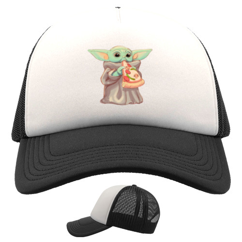 Trucker Cap - Baby Yoda eats pizza - Mfest