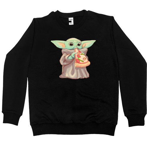 Women's Premium Sweatshirt - Baby Yoda eats pizza - Mfest