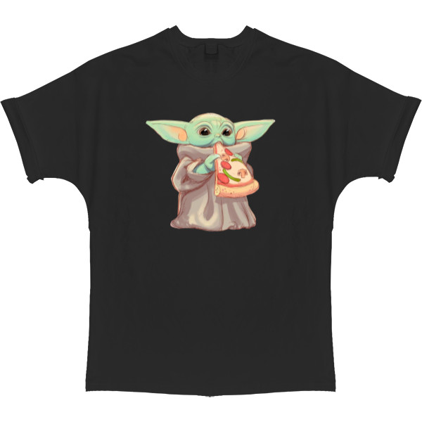 Baby Yoda eats pizza