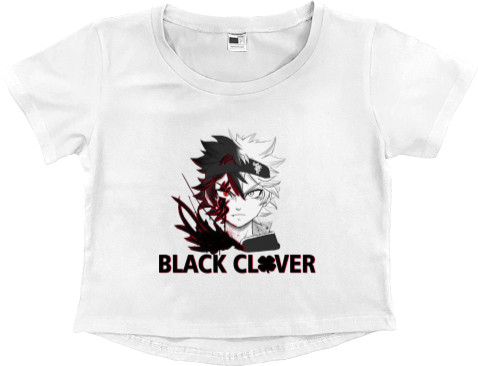 Women's Cropped Premium T-Shirt - black clover 2 - Mfest