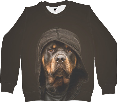 Men's Sweatshirt 3D - Ротвейлер в капюшоне - Mfest