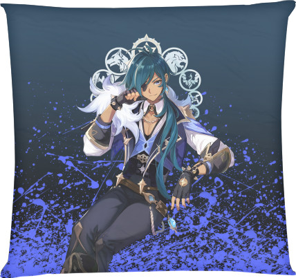 Square Throw Pillow - Genshin Impact Kaeya - Mfest