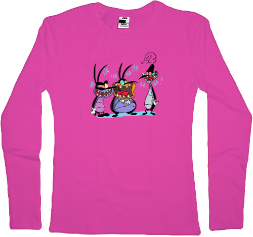 Women's Longsleeve Shirt - oggy and the cockroaches 3 - Mfest