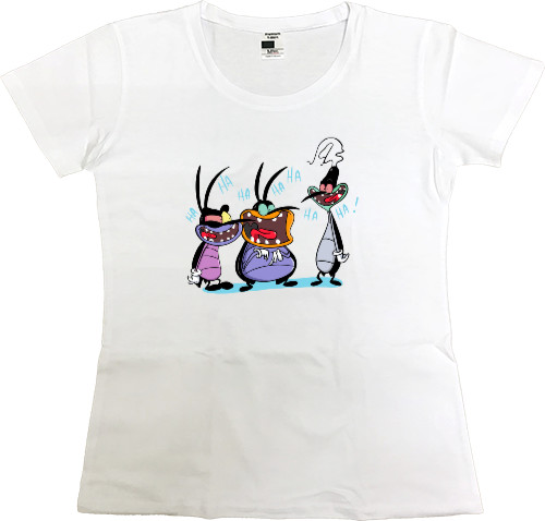 Women's Premium T-Shirt - oggy and the cockroaches 3 - Mfest