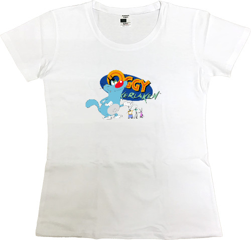 Women's Premium T-Shirt - oggy and the cockroaches 2 - Mfest