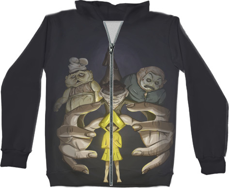 Unisex Zip-through Hoodie 3D - Little Nightmares арт - Mfest