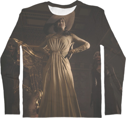 Men's Longsleeve Shirt 3D - Resident Evil Village Lady Dumitrescu - Mfest