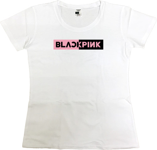 Футболка Премиум Женская - blackpink logo 2 - Mfest