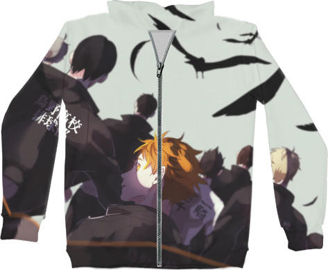 Kids' Zip-through Hoodie 3D - Haikyuu Team 2 - Mfest