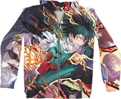 Unisex Zip-through Hoodie 3D - boku no hero academia - Mfest