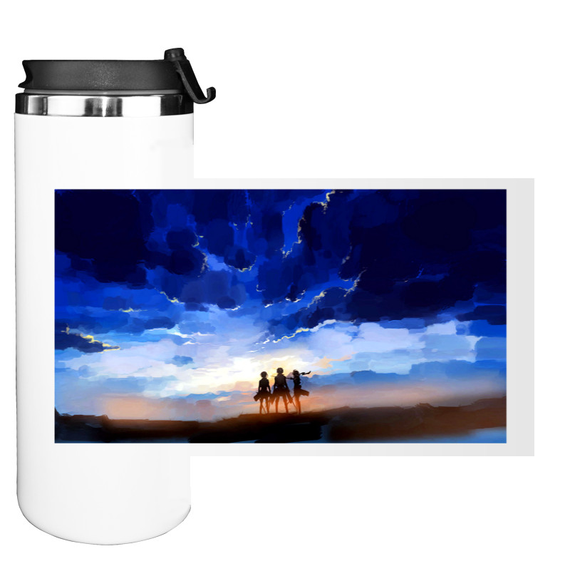 Water Bottle on Tumbler - attack on titan - Mfest