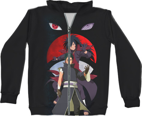 Unisex Zip-through Hoodie 3D - obito madara - Mfest