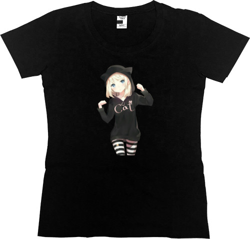 Women's Premium T-Shirt - girl cat - Mfest