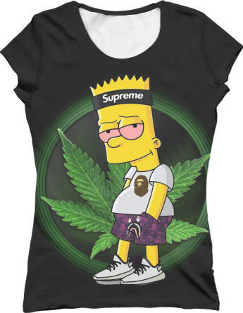 Women's T-Shirt 3D - supreme bart simpson - Mfest