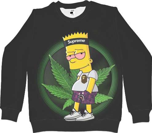 Men's Sweatshirt 3D - supreme bart simpson - Mfest