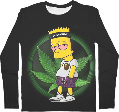 Kids' Longsleeve Shirt 3D - supreme bart simpson - Mfest