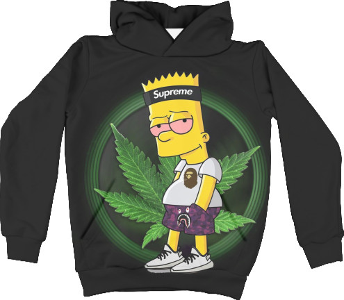 Unisex Hoodie 3D - supreme bart simpson - Mfest